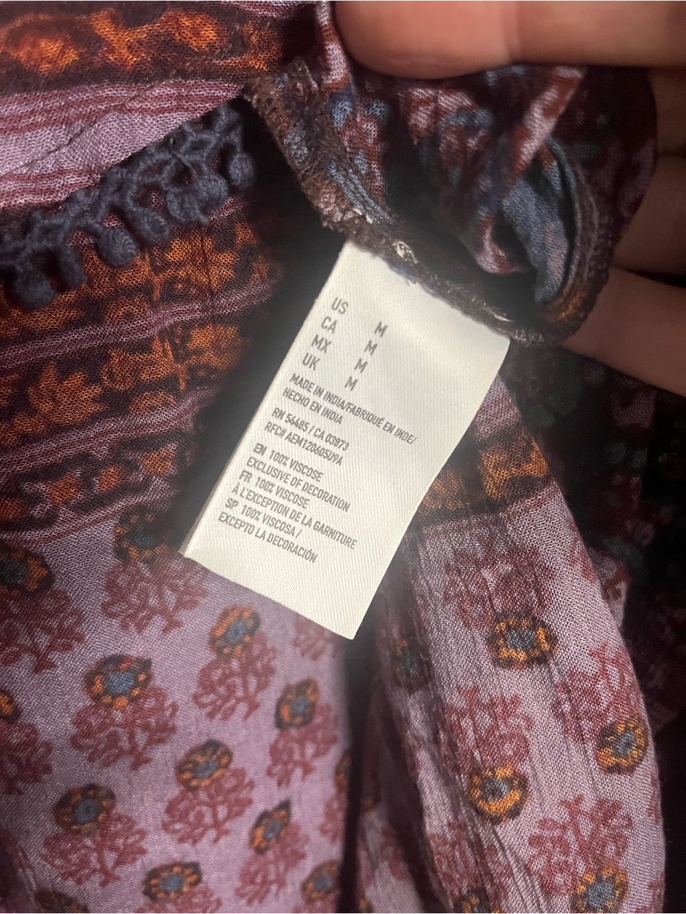 American Eagle Outfitters Multicolor Floral Print Top in Blue & Rust - Picture 10 of 11